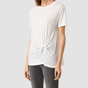 AllSaints Ashley Devo Knot Front Tee in Blush Pink, Women's Medium NWOT